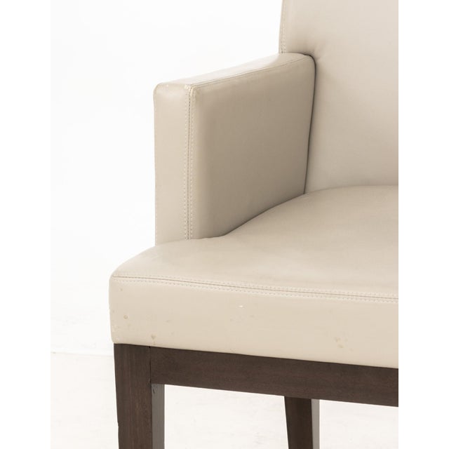 Wood Christian Liaigre Style Taupe Upholstery Dining Chairs, 6 For Sale - Image 7 of 9