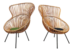 Set of Vintage Dutch Rattan Chairs from Rohé Noordwolde, 1960s