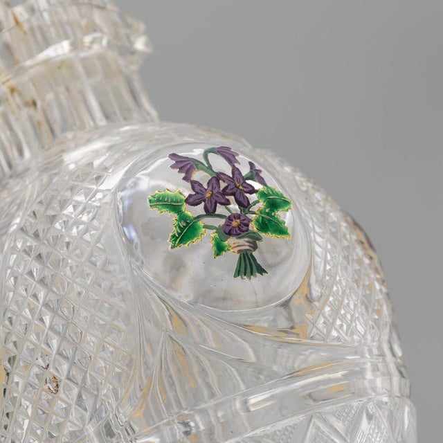 Antique French Four Chamber Divided Enamel and Ormolu Scent Bottle from Baccarat, 1830 For Sale - Image 17 of 18
