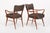 Pair of Mid Century Modern Wood & Brown Upholstered Arm Chairs, 1950s For Sale In Detroit - Image 6 of 11