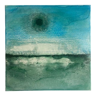 Original Abstract Green and Blue Painting For Sale