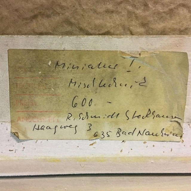 1970s Ruth Schmidt Stockhausen, Miniature I ; BKK Ostfriesland Bad Nauheim, 1970s, Gouache and Mixed Media For Sale - Image 5 of 12