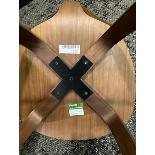 Mid-Century Modern Authentic, Mid-Century Modern Walnut Cherner Wood Base Counter Stools For Sale - Image 3 of 3