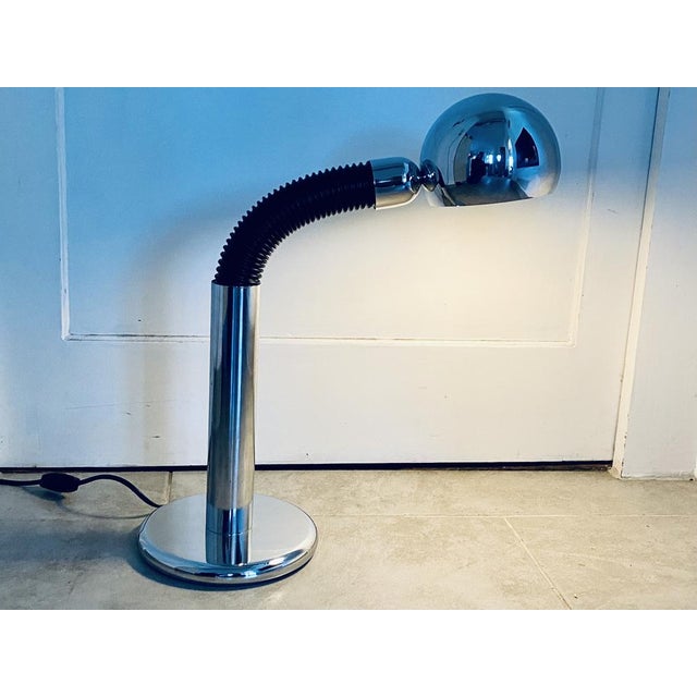 Vintage Italian Chrome Table Lamp by Bellini for Targetti, 1970 For Sale - Image 11 of 18