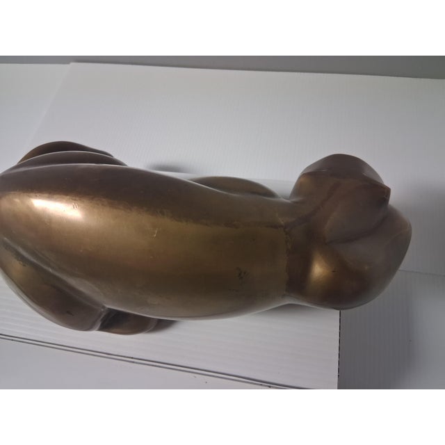 Mid-Century Modern Vintage 1980s Dolbi Cashier Brass Panther Statue For Sale - Image 3 of 9