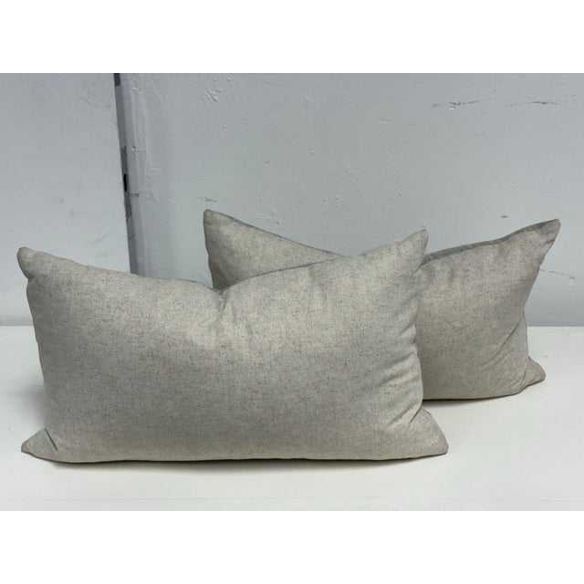 Thom Filicia Home Collection Draper Slate Lumbar Pillows For Sale - Image 4 of 12
