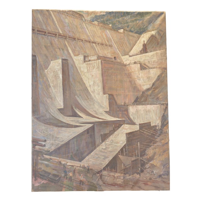 Franz Edwin Gehrig Targis, Dam, 1958, Oil For Sale