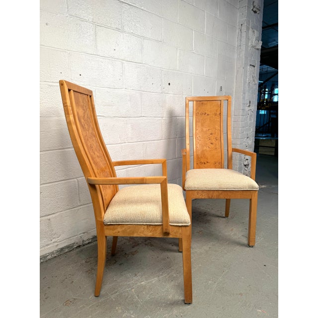 Mid 20th Century Set of 6 Vintage Burl Wood Dining Chairs For Sale In New York - Image 6 of 12