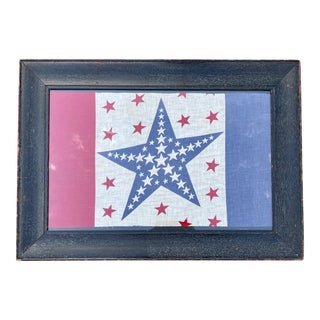 Authentic Framed Antique American Flag Bunting Roosevelt Campaign Cotton For Sale