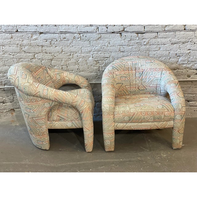 1980s Vintage Postmodern Arc Chairs in the Style of Kagan - A Pair For Sale - Image 9 of 12