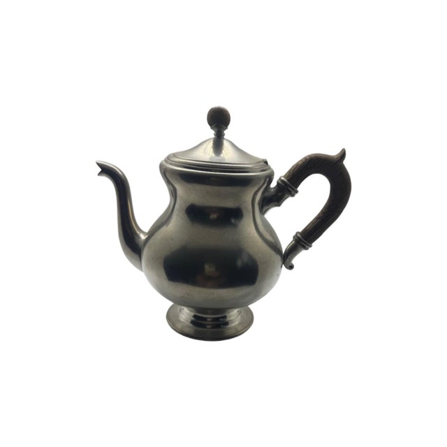 Vintage c.1960's Royal Holland KDM Daalderop Pewter Tea Set with International Silver Co. Tray. High-quality satin-finish...