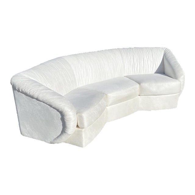 Postmodern Sculpted White Sofa by Carson’s Chairish