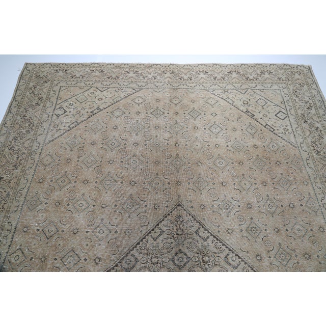 Textile Mid 20th Century Traditional Persian Carpet – Symmetrical Design With Soft Neutral Palette – 9' 2" × 12' 5" For Sale - Image 7 of 14