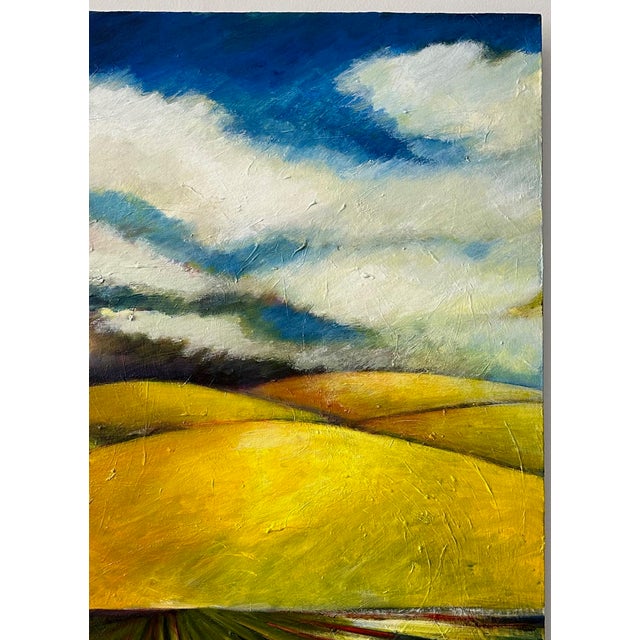 Abstract 2022 “The Hills and Fields” Acrylic on Canvas Landscape Painting by Judy Gittelsohn - For Sale - Image 3 of 7