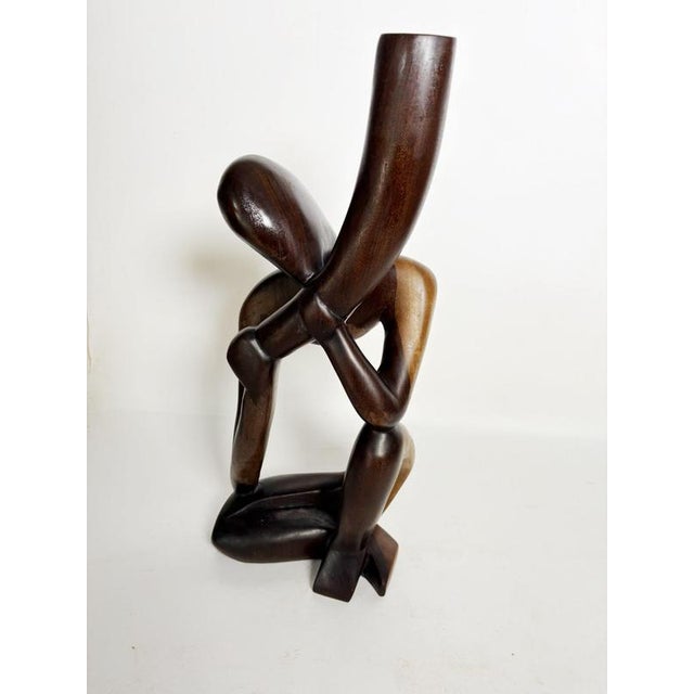 Wooden Sculpture of a Woman's Bust, France, 1980s For Sale - Image 9 of 13