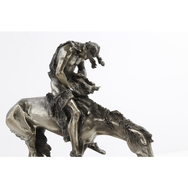 American 1970s James Earle Fraser the End of the Trail Native American Sculpture Statue Base 10 For Sale - Image 3 of 10