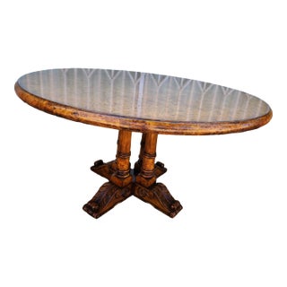 1960s Round BurlWood Dining Table For Sale