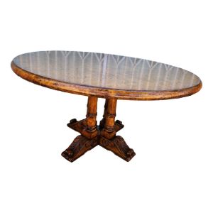 1960s Round BurlWood Dining Table