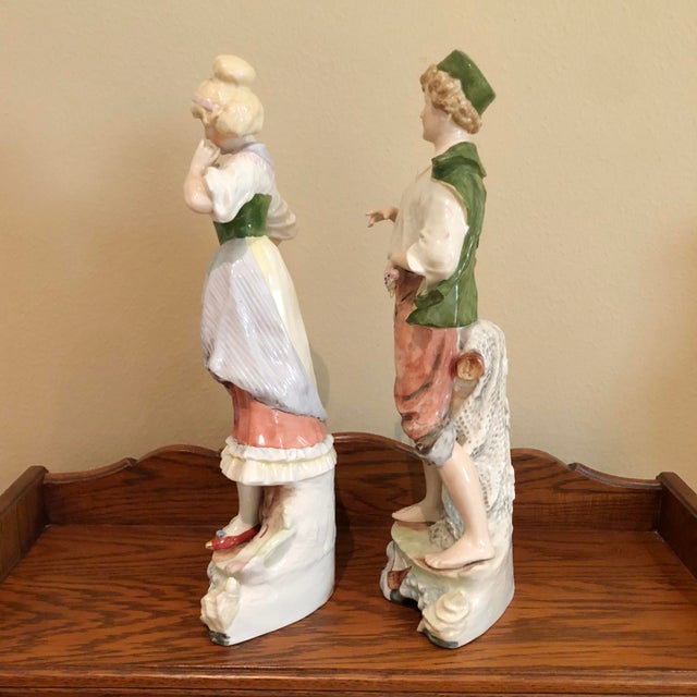 Early 20th Century Antique German Porcelain Figurines For Sale - Image 5 of 8