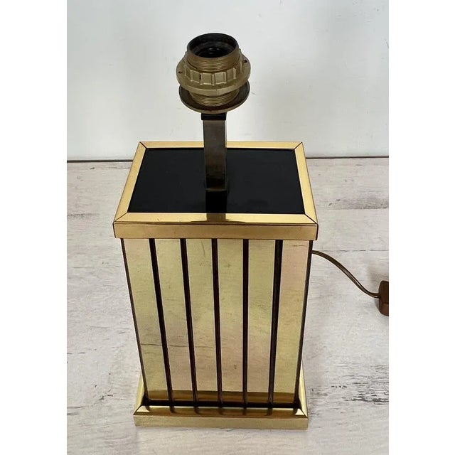 Mid-Century Modern Mid-Century Cube Shaped Brass Table Lamp, 1970s For Sale - Image 3 of 11
