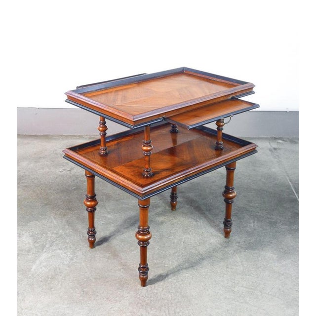 Etagere Coffee Table with Two Shelves in Walnut, 1800 For Sale - Image 10 of 12