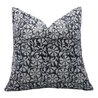 Fabdivine Artistic Block Print Pillow Cover 14x36 Off-White Linen- Rudraksh For Sale
