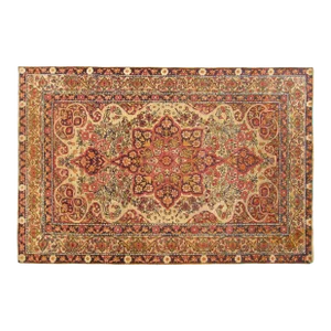 Antique Persian Lavar Oriental Carpet, in Small Size, with a Central Medallion