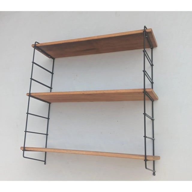 Mid-Century Wood and Metal Wall Shelf, 1950s For Sale - Image 4 of 5