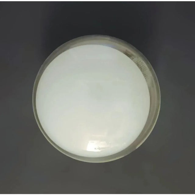 Italian 1960s Murano Milky White Flush Mount For Sale - Image 3 of 7