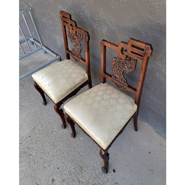 Pair Victorian Chairs Manner of Gabriel Viardot For Sale - Image 4 of 18