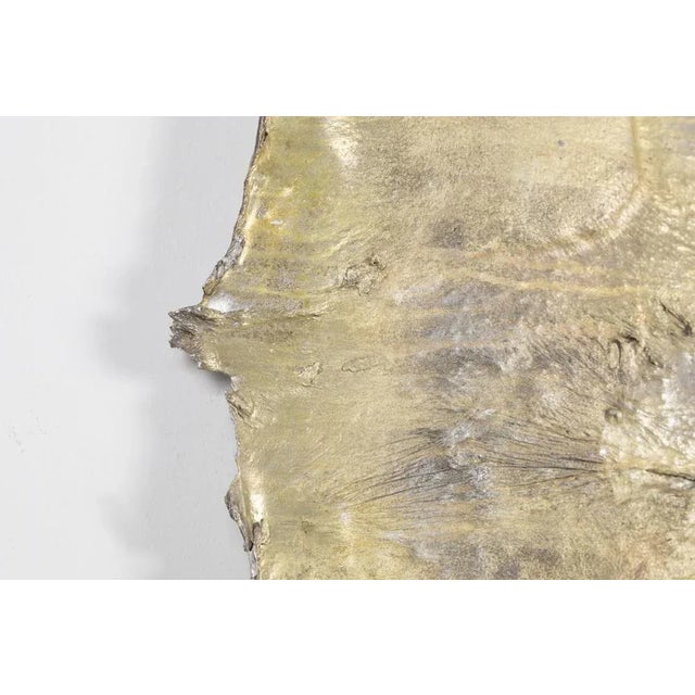 Gold Brutalist Wall Sculpture, 1970s For Sale - Image 8 of 9