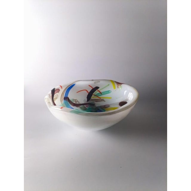 Lattimo and Aventurine Murano Glass Bowl, Italy, 1960s For Sale - Image 6 of 12