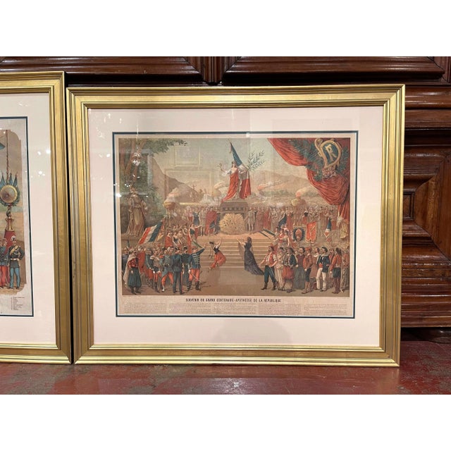 French Set of Two Early 20th Century French Revolution Prints in Custom Frames For Sale - Image 3 of 12