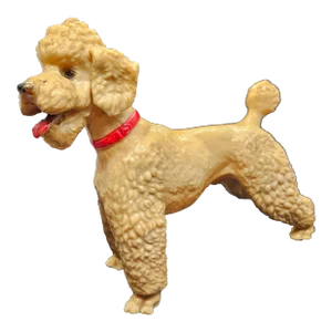 Breyer Vintage White 9" Red Collar Poodle Dog Puppy Pup Celluloid Figure