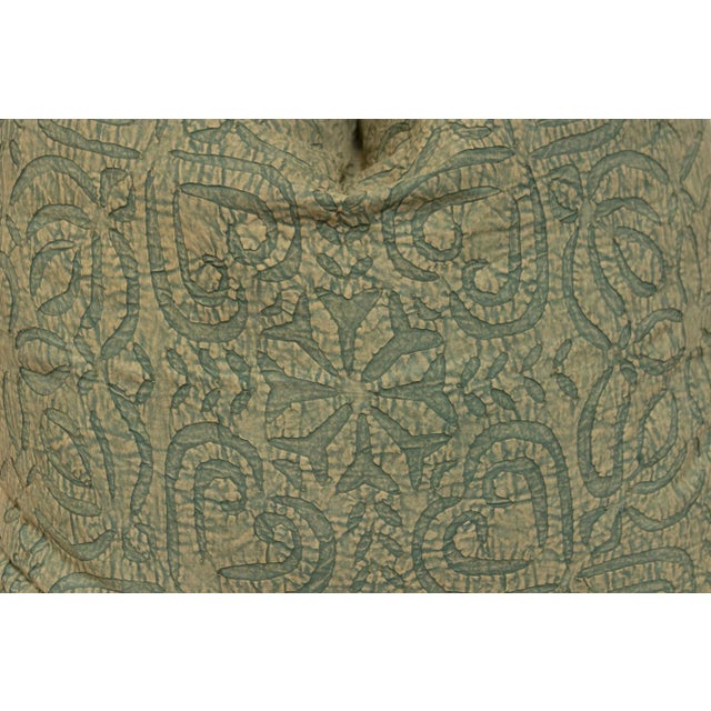 1990s Pigment Green Handmade Pillow Cover For Sale - Image 5 of 7