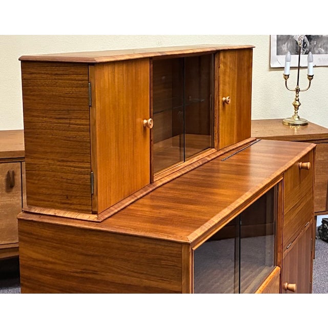 Unique Walnut Cocktail Cabinet C. 1950's Imported From United Kingdom For Sale - Image 13 of 15