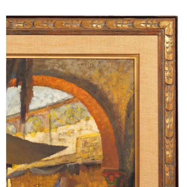 Jalal Gharbi, Large Orientalist Arab Oil Painting Merchants at the Bazaar Souq Jalal Gharbi, 1963 For Sale - Image 12 of 12