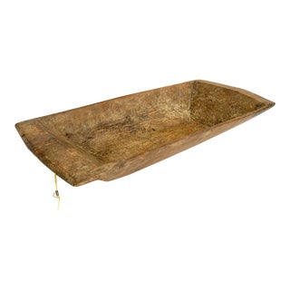 Rustic Turkish Wooden Dough Bowl For Sale