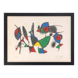 Joan Miro "Lithograph Ix" Lithograph, 1975 For Sale