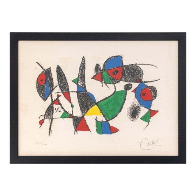 Joan Miro "Lithograph Ix" Lithograph, 1975 For Sale