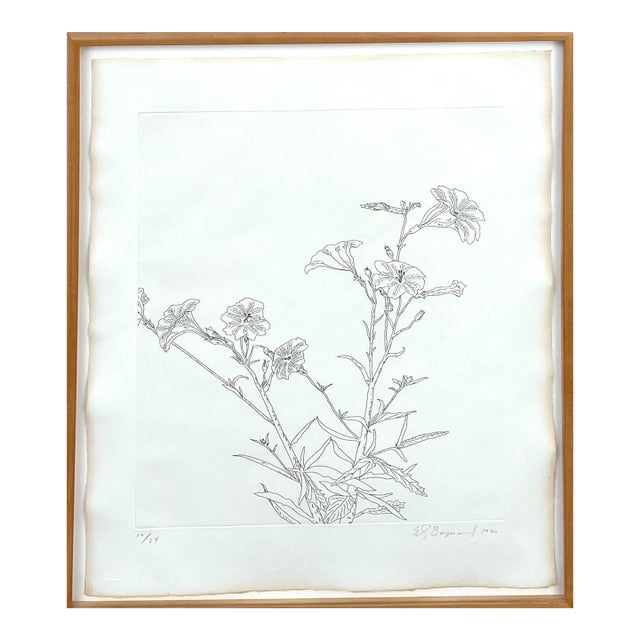 Ed Baynard, Zen Minimalist Flowers Etching American Modernist Ed Baynard Pop Art Print For Sale