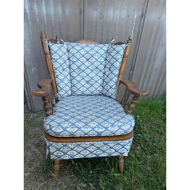 Mid-Century Modern Vintage Solid Maple Slipper Rocker For Sale - Image 3 of 12