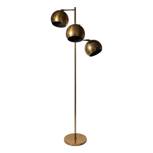 Vintage Koch & Lowy Sonneman Arredoluce Angelo Lelii Brass Floor Lamps For Sale
