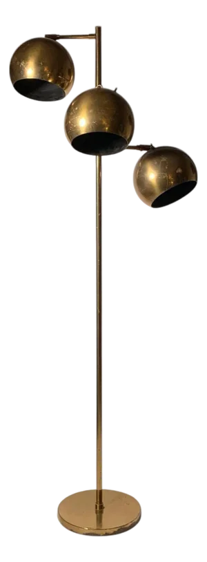 Vintage Koch & Lowy Sonneman Arredoluce Angelo Lelii Brass Floor Lamps