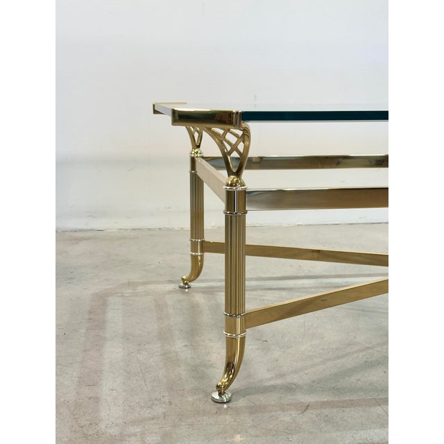 Vintage Brass and Glass Coffee Table, 1980s For Sale - Image 9 of 12