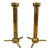 Pair of Modernist Heavy Solid Brass Candlestick Candle Holder Set of 2 For Sale