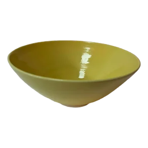 1983 Signed Yellow Ceramic Bowl by Steve Stewart