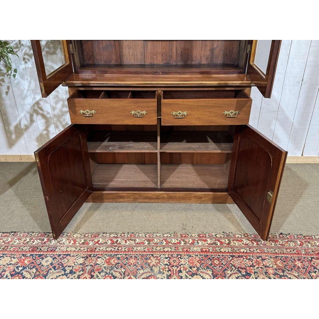 19th Century Antique Victorian Two-Section Mahogany Bookcase, 1800s For Sale - Image 5 of 15
