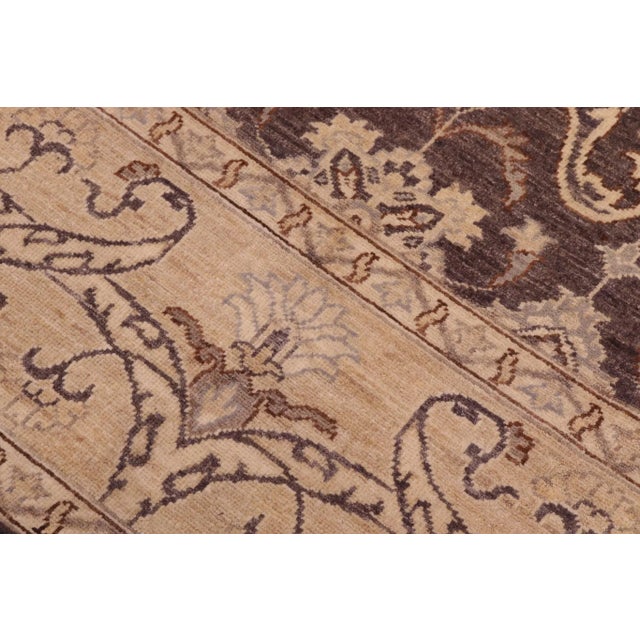 Beige Boho Chic Ziegler Charcoal Beige Hand-Knotted Wool Rug - 7'10'' X 9'8'' For Sale - Image 8 of 8