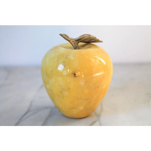 Mid-Century Modern Mid-Century Marble Apple Paperweight For Sale - Image 3 of 5